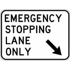 Uniform Safety Signs - 1500x1100mm - Aluminium - Class 1 - Emergency Stopping Lane Only (Right) | R5-58(R