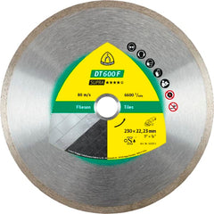 Klingspor -  DT 600 F Supra Diamond cutting blades for angle grinders for Stoneware, Stove tiles, Stove tiles, glazed