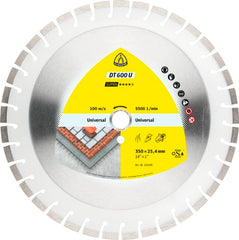 Klingspor -  DT 600 U Supra Large diamond cutting blades for Construction materials, Concrete, Cured concrete, reinforced, Chalky sandstone