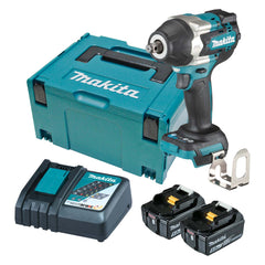 Makita - 18V Brushless 1/2" Impact Wrench 700 Nm - Includes 2 x 5.0Ah Batteries Rapid Charger & Makpac Case | DTW700RTJ