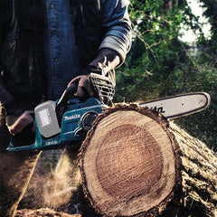 Makita - 18V x 2 350mm Brushless Chainsaw Kit - Includes 2 x 5.0Ah Batteries & Dual Port Rapid Charger | DUC353PT2