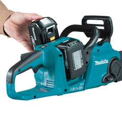 Makita - 18V x 2 400mm Brushless Chainsaw Kit - Includes 2 x 5.0Ah Batteries & Dual Port Rapid Charger | DUC400PT2