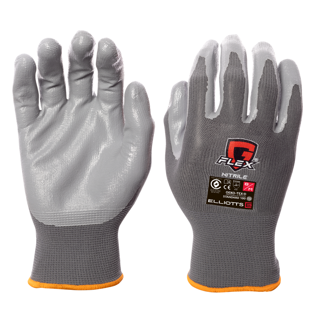 Elliotts - G-Flex Nitrile - Grey Nitrile/Grey Liner. Size 7 (Pack of 120) | ELG300007-120