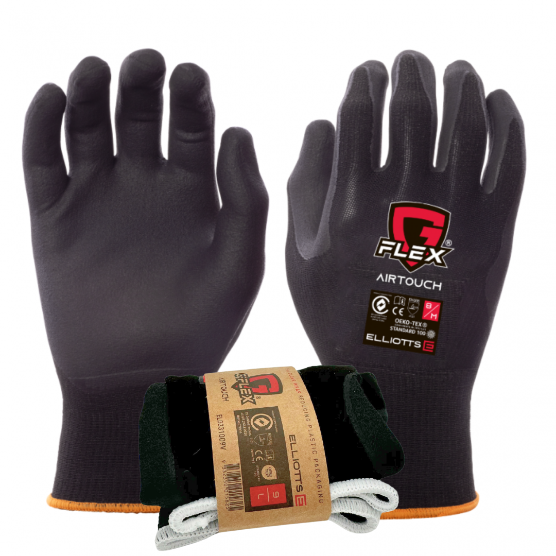 Elliotts - G-Flex AIRTouch General Purpose Glove Black. Size 06V (Pack of 120) | ELG331006V-120