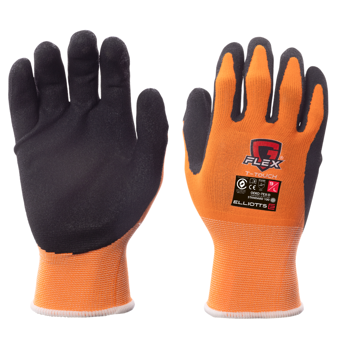 Elliotts - G-Flex T-Touch - Black/ High Vis Orange Liner. Size 8. (Pack of 120) | ELG350008-120