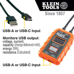 Klein Tools - USB Digital Meter USB-A & USB-C | A-ET920
