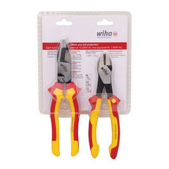 Wiha - 2 Piece Plier Set, 220mm Cross Cut Pliers & 200mm Side Cutters, VDE 1000V Insulated | WH-45960