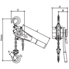 ITM - Lever Hoist, Load Limited, Mini, 750 kg, 1.5 Metre Lift | TM9042-00701
