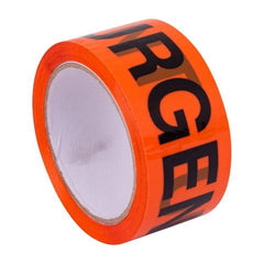 Surepak - Stylus Acrylic 'URGENT' Tape Fluro Orange/Black 48mm | TWARNINGURGENT
