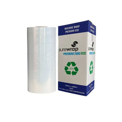 Surepak - Clear Machine Stretch Film Pallet Wrap Surewrap Premium 2000 Eco 30% Recycled 500mm x 2000m 15um ROLL | PSW15MPREMGRN