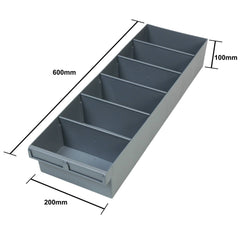 Fischer 200x100x600mm Spare Parts Tray With 5 Removable Dividers