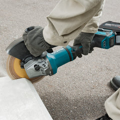 Makita - 40V Max Brushless 230mm (9") Angle Grinder Kit - Includes 2 x 4.0Ah Batteries Single Port Rapid Charger & Plastic Case | GA038GM201