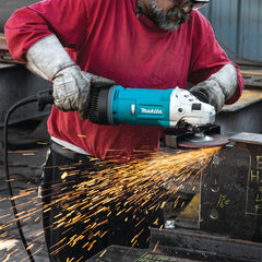 Makita - 180mm (7") Angle Grinder 2400W Aft Soft Start Anti-Restart Mechanical Brake Straight Handle | GA7070X1