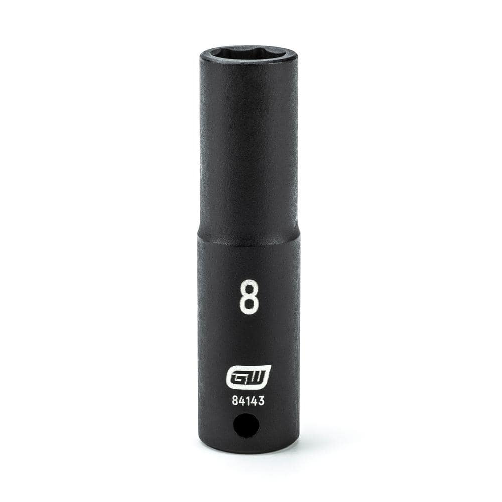 Action 8mm 1/4" Drive 6-point Metric Deep Magnetic Slide Impact Socket
