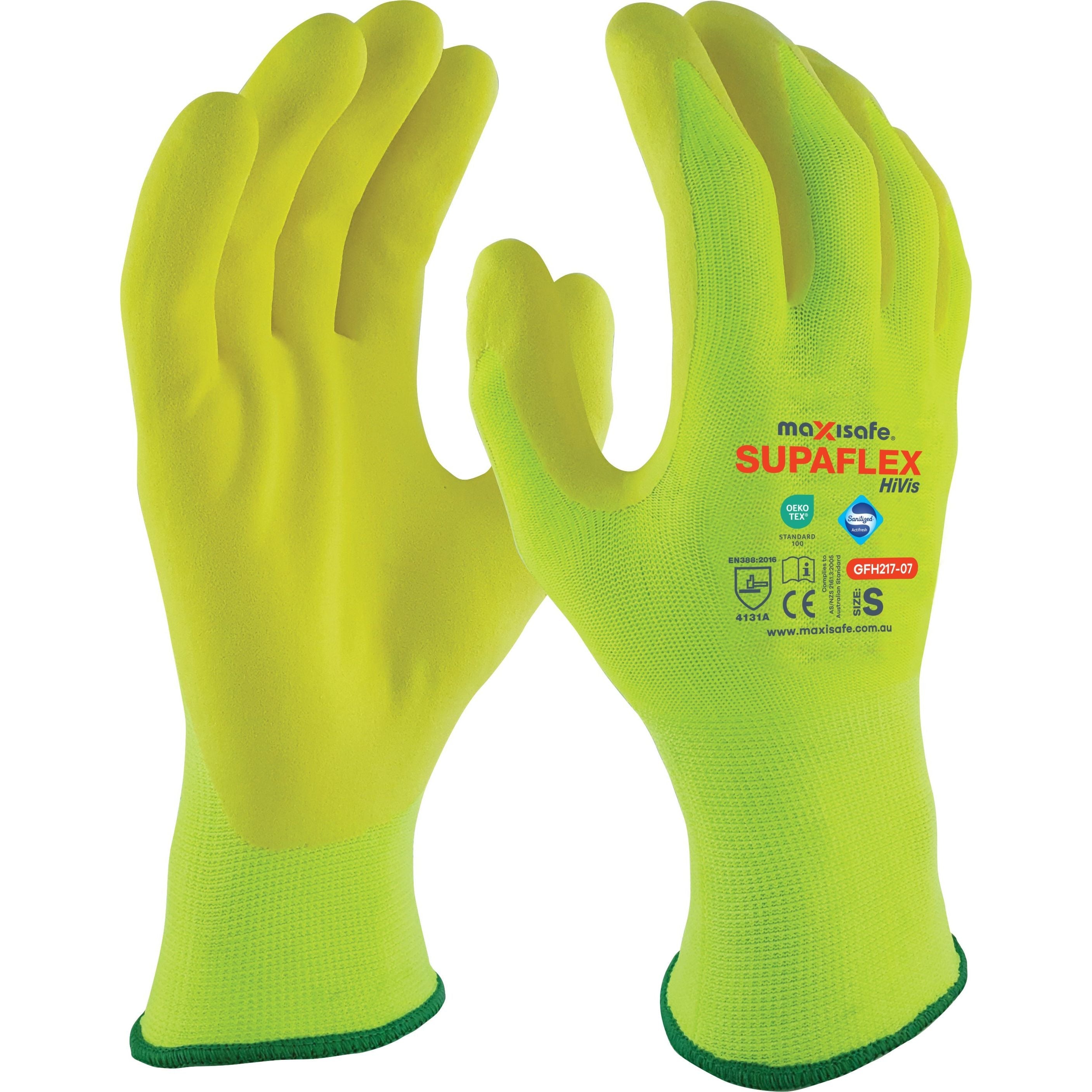 Maxisafe - Supaflex Hi-Vis Yellow Glove - 2XLarge - Grey