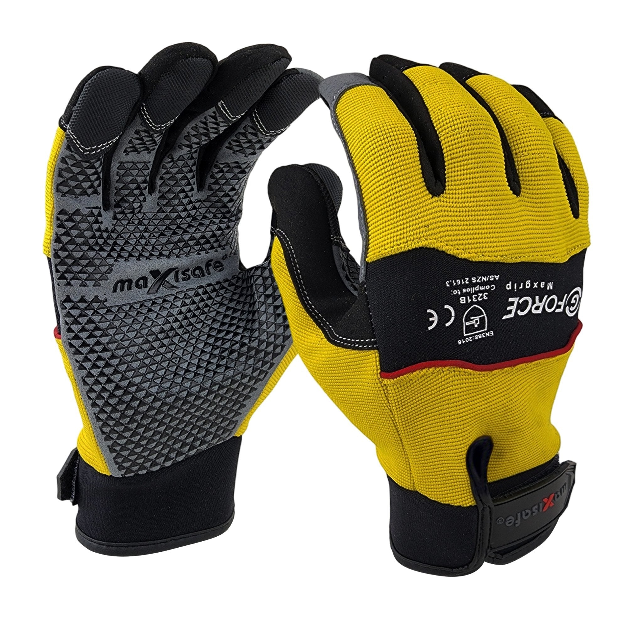 Maxisafe - G-Force MaxGrip Mechanics Glove with Silicone Grip - Pack of 6