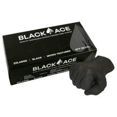 Maxisafe - Black Ace Disposable Nitrile Gloves - Large - Pack Of 10 | GNB205-L-10