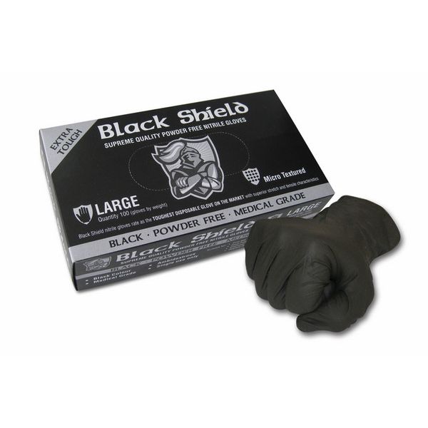 Maxisafe - Black Shield Heavy Duty Disposable Nitrile Gloves, Powder Free