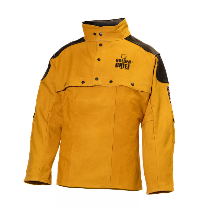 Elliotts - Golden Chief Premium Leather Welding Bolero with Detachable Apron Size SML
