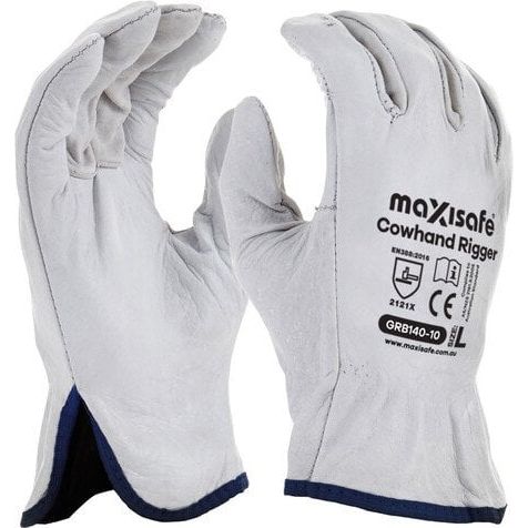 Maxisafe - Natural Full-Grain Leather Rigger Glove - 2XLarge - Yellow
