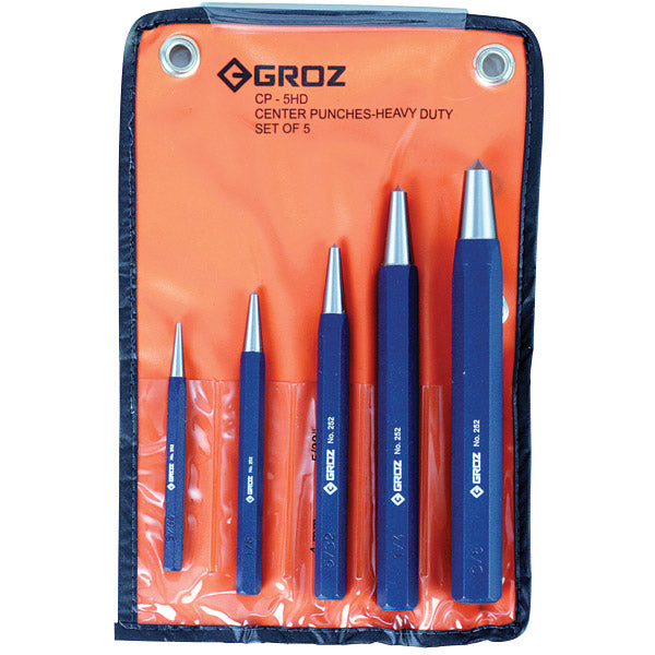 ITM - CP/HD/5/ST GROZ HEAVY DUTY CENTRE PUNCH SET, 5 PCE | GZ-25205