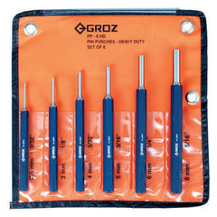 ITM - PP/HD/6/ST GROZ HEAVY DUTY PIN PUNCH SET, HEX SHANK, 6 PCE | GZ-25612