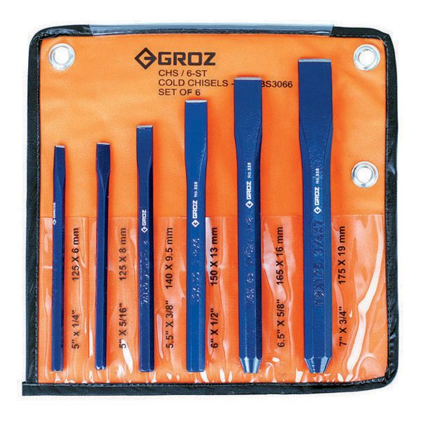 ITM - CHS/ST/6/ST GROZ OCTAGONAL COLD CHISEL SET, 6 PCE | GZ-32830