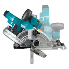 Makita - 40V Max Brushless AWS 235mm (9-1/4") Circular Saw Kit Guide Rail Compatible Saw Base - Includes 2 x 5.0Ah Batteries Single Port Rapid Charger & Plastic Case AWS Receiver Sold Separately (198901-5) | HS009GT201