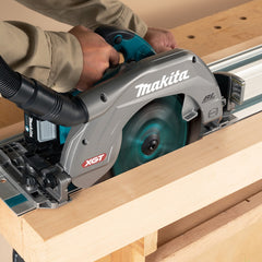 Makita - 40V Max Brushless AWS 270mm (10-⅝") Circular Saw Kit Guide Rail Compatible Saw Base - Includes 2 x 5.0Ah Batteries & Single Port Rapid Charger AWS Receiver Sold Separately (198901-5) | HS011GT201