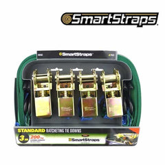 Precision Specialty Tools - RATCHET TIE DOWN 4M 4PK GREEN | 145RTD