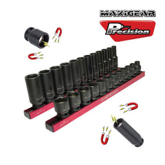 Precision Specialty Tools - SOCKET SET IMPACT STD MAGNETIC 12 PC MM 3/8 DR MAXIGEAR | MGIS3800