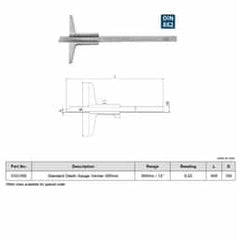 Precision Specialty Tools - Vernier Depth Gauge 500mm 0.02mm Graduation | DGV500