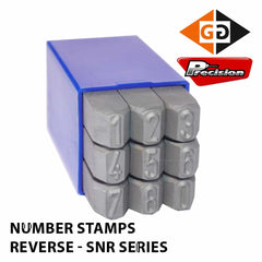 Precision Specialty Tools - Stamps Number Reverse 9 Piece Set Gravurem S 8mm | SNR08