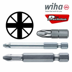 Precision Specialty Tools - POZIDRIVE INSERT BIT 1/4 HEX 50mm LENGTH PZ2 WIHA | 33707(7042Z)