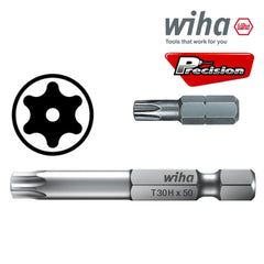 Precision Specialty Tools - TORX SECURITY POWER BIT WIHA 1/4 HEX 50mm TR10 | 20219(7045TR)