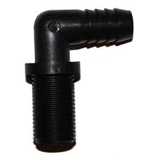 AIP - NOZZLE BODY WHITE NYLON HOSETAIL ELBOW 90DEG MALE UNF C/W HEX NUT - 1/2IN H/T X 11/16IN | 27-963-008-012