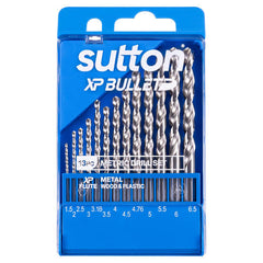 Sutton Tools - 1.5-6.5mm Drill D220 Sm13 Jobber HSS XP Bullet Set 13Pc | D220SM13
