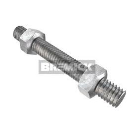 Bremick - L7M Stud UNC with 2 Grade 7M Nuts Galvanised 5/8" x 120mm (Box of 4)