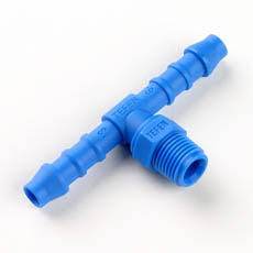 AIP - Compression Conn. Blue Nylon Branch Tee Male BSPT - 5/16" (t) x 1/4" | 33-512-005-004 | TEF120504