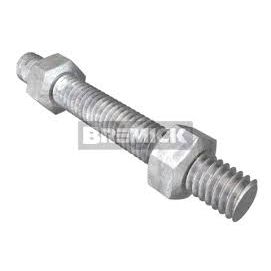 Bremick - B7 Stud UNC with 2 Grade 2H Nuts Galvanised 7/8" x 195mm (Box of 4)