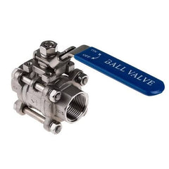 AIP - Ball Valve 304 S/steel F & F 2pce Lever Handle Green Watermark Bspp - 2" | 25-399-032 | SSWMBV50