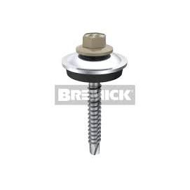Bremick - Self Drilling Screw Hex B8 with Bonded Aluminium Washer 6.2-13 x 25mm – Woodland Grey (Box of 250)