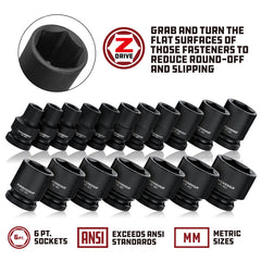 Action - 20mm 3/8" Drive 6-point Metric Deep Magnetic Slide Impact Socket | 6051R020