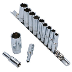 SP Tools - 1/4" Drive Metric Socket Rail 6 Point Deep 10 Piece | SP20140