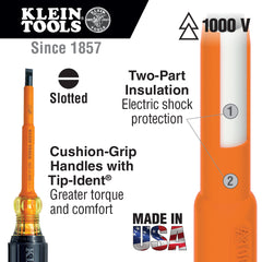 Klein Tools - INSULATED 1/8IN SLOTTED SCREWDRIVER | A-612-4-INS