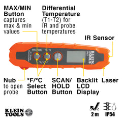 Klein Tools - Dual IR Probe Thermometer | A-IR07