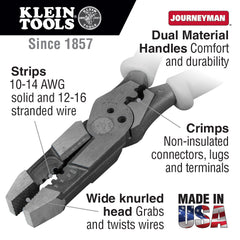 Klein Tools - 8IN HYBRID PLIERS W/CRIMP &WIRE STRIPPER | A-J215-8CR