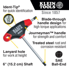 Klein Tools - 10 PC 6" IMPERIAL BALL END T-HANDLE SET | A-JTH610EB