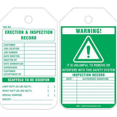Maxisafe - Safety Tag "Scaffold Erection & Inspection" | SDT106