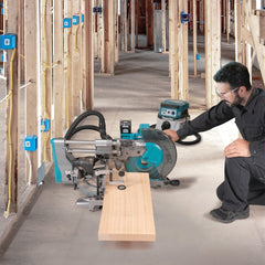 Makita - 40V Max Brushless AWS 260mm (10") Slide Compound Mitre Saw - Includes 2 x 4.0Ah Batteries & Single Port Rapid Charger AWS Receiver Sold Separately (198901-5) | LS004GM201